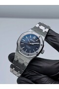 Custom Seiko Mod • Navy Blue Waffle AP with Blue AR Automatic Watch • 37mm